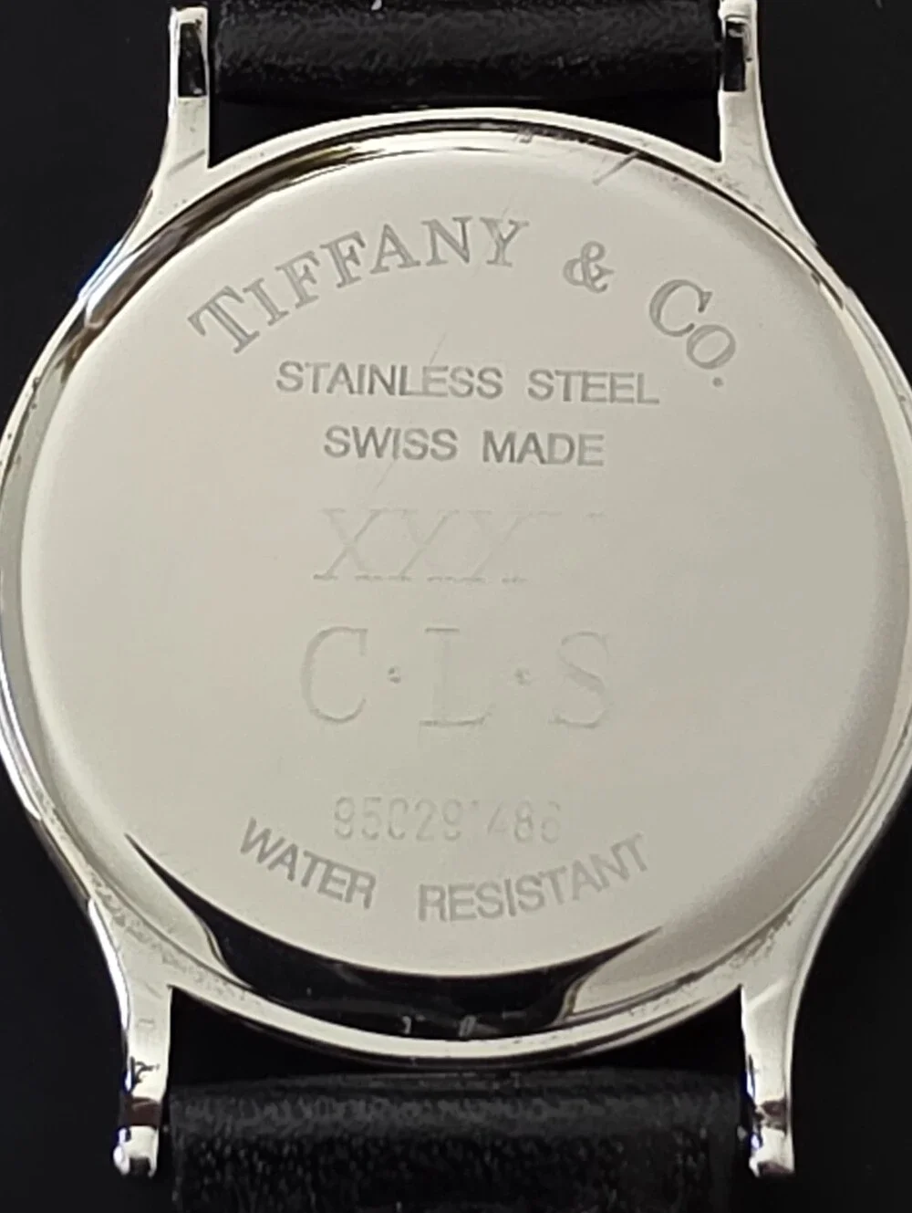 VTG Tiffany & Co. Portfolio Classic 7J 33mm Watch Original Band Engraved Runs